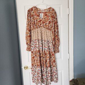 Umgee Mixed Print Maxi Dress NWT Sz S